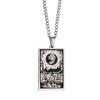 Venta Caliente Transfronteriza Europea y Americana 22 Cartas de Tarot Collar Colgante Rectangular Retro de Acero de Titanio Collar de Cadena para Suéter