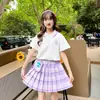 Falda Jk para Niñas Conjunto de Verano Estilo Nuevo Estilo Academia Conjunto de Manga Corta para Niños Falda Elegante de Bebé Stellalou Conjunto de Dos Piezas