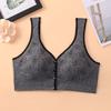 Ropa interior para mujeres de mediana edad y mayores botones espalda hermosa pecho envuelto copa fija almohadilla para sujetador sujetador realza transpirable sujetador de ropa interior para madre