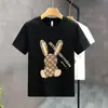 Camiseta de Manga Corta para Hombre Verano Estilo Japonés Holgada Estampado de Letras Camiseta Base Pesada Holgada Casual Top de Manga Corta Moderno