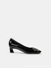 2026 Nuevo Modelo de Primavera Temprana Zapatos de Tacón Cuadrado de Charol para RV Tacón Medio Grueso para Oficina y Viajes Diarios Boca Baja de Piel Genuina para Mujer Venta Directa