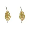 Brincos de Franja de Metal com Folha de Zircônia Minimalistas Modernos Estilo Francês para Mulheres, Brincos de Design Único de Luxo Leve de Nicho Atacado