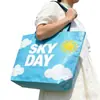 Bolsa Tote Tejida con Logo Personalizado, Bolsa de Empaque de Gran Capacidad de Moda, Bolsa Tote Tejida Impermeable, Bolsa de Compras Llamativa