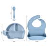 Pratos de jantar de silicone das crianças Uma peça Auto-alimentação Bebê elefante prato de jantar Bebê Split Plate Silicone Baby Sucker
