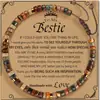 Pulseira Amazon Natural Pedra Imperial Feminina Presente Cartão de Bênção Pulseira Trançada Pedra Picasso Artesanal Atacado