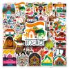 50 adesivos de grafite indiano personalizados para viagens ao ar livre com paisagem, logotipo da Índia, adesivo decorativo para copo de água e bagagem