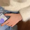 Pulsera de Flor de Zirconia de Doble Capa para Niñas, Pulsera de Perlas de Lujo Ligero de Nicho de Alta Gama, Nuevo Estilo 2026 Joyería de Mano para Chicas Populares