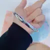 Pulseira de Prata Esterlina Pé Prata 9999 Nicho Entrada Luxo Moda Simples Bambu Gladíolo Diamante Pulseira de Empurrar e Puxar para Mulheres