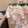 Conjunto de Ropa para el Hogar Antibacteriano 10A Otoño/Invierno 2026 Nuevo de Lana y Seda para Hombres, Mujeres y Niños, con Estampados de Dibujos Animados y un Diseño de Cuello de Solapa