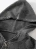Nuevo cárdigan de cachemira para otoño e invierno para mujer, sudadera con capucha gruesa con cremallera, cárdigan con capucha de punto de cachemira versátil de alta gama