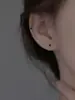 Pendientes de Plata Pura S999 con Diamante de Zirconia para Mujer, Pendientes Pequeños Súper Brillantes y de Alta Gama, Tachuelas para Piercing de Oreja, Tachuelas para Hélice de Oreja para Mujer