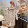 7A Antibacteriano Primavera y Otoño Nuevo Conjunto de Ropa Interior para Niños Niños y Niñas Dibujos Animados Ropa de Casa Mayoreo