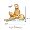 L61B M70 amuleto de paz pluma ángel amuleto reina concha digital circón colgante pequeño