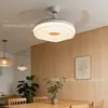 Nueva Luz de Ventilador Moderna para Sala de Estar Estilo Vintage Crema Protección Ocular Silenciosa Viento Fuerte Simple para Dormitorio Comedor Luz de Ventilador Eléctrico