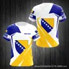 Patrón del Emblema Nacional Bosnio Impresión 3D Transfronterizo Nuevo Camiseta Casual de Manga Corta para Hombre Venta Directa de Fábrica Suministro
