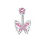 Adornos de ombligo de flor de mariposa caliente transfronterizos con circonita circonita nuevo cobre incrustado con circonita clavado venta directa de comercio exterior fábrica mayorista
