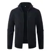 Comércio exterior transfronteiriço outono e inverno novo cardigã masculino de gola alta suéter grosso com zíper jaqueta casual suéter de tricô para homens