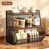 Estante de almacenamiento de escritorio, estante para mesa de cocina, mesa de centro para sala de estar del hogar, portavasos multicapa, soporte para bolsitas de té, estante para snacks