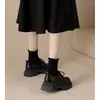 Zapatos de Cuero Estilo Británico para Mujer 2026 Nuevos Modelos Primavera y Otoño Zapatos de Mujer Mocasines Negros con Cordones de Suela Gruesa Modernos