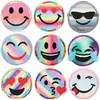 Nuevo Parche de Tela Bordado a Máquina Adhesivo Cara Sonriente Degradada Color Amor Bordado Adhesivo Ropa Decorativa Sello Bordado