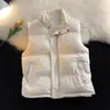Chaleco estilo coreano de otoño e invierno para hombres y mujeres, chaleco acolchado de algodón con cuello alto de moda, corte ajustado, chaqueta sin mangas engrosada, chaleco cálido