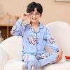 Nuevos pijamas para niños, cárdigan de manga larga para niños y niñas, primavera y otoño, ropa de casa para niños medianos y grandes con dibujos animados para niños y niñas.