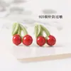 Aretes de Fruta para Mujer Acero Simple Atmosférico Aguja de Acero Pareja Joker Pequeños Frescos y Lindos Baratijas de Cerámica de Jingdezhen
