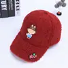 Nova Touca de Baseball Infantil Outono e Inverno, Quente Touca de Lã de Cordeiro Pai-Filho, Chapéu de Bebê Estilo Coreano Desenho Animado