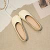 Zapatos de Abuela para Mujer Planos de Verano 2025 Estilo Nuevo Boca Baja Suela Suave Zapatos de Frijol Blanco de una Sola Pierna con Zapatos de Falda Planos Retro