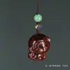 Sándalo Verde Tallado Mono de la Suerte Pequeño Bolsa para Teléfono Móvil Colgante DIY Dibujo Animado Lindo Mono del Zodiaco Colgante Accesorios de Madera Maciza