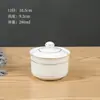 Panela de Cerâmica para Ensopado com Tampa para Uso Doméstico, Adequada para Cozinhar em Banho-Maria Ninho de Pássaro e Ovos, Pequena Panela de Ensopado Estilo Shaxian
