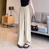 Pantalones de maternidad para primavera y verano, pantalones de maternidad estilo Yamamoto para mujer, ropa exterior de verano, nuevos pantalones de algodón y lino 2026, pantalones de pierna ancha de seda helada con protección solar