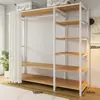 Armario de Montaje Sencillo, Gabinete de Entrada, Perchero Metálico para el Hogar en el Dormitorio, Armario para Habitación de Alquiler, Armario Pequeño para Dormitorio