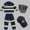 Disfraces de Bombero para Niños Disfraces Profesionales de Juego de Rol Ropa para Espectáculos de Fuego Halloween Manga Larga Rojo y Azul Venta al por Mayor