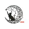 Colgante decorativo de pared con silueta de gato negro de luna de hierro de gran venta transfronteriza.