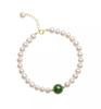 Collar de Perlas Barrocas de Jade Hetian Rueda de la Fortuna para Mujer, Versátil, Lujo Ligero, Diseño Nicho, Joyería de Alta Gama, Cadena Clavicular
