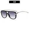 Gafas de Sol Versátiles de Personalidad Europea y Americana con Nudo de Cuerda, Montura Cuadrada, Doble Puente, Moda para Vacaciones, Protección Solar, Conducción al Aire Libre, Gafas de Sol Transfronterizas