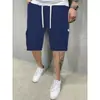 Novedad de Verano Pantalones Cortos Casuales de Múltiples Bolsillos para Hombre Color Sólido Pantalones de Hombre para Hombre