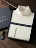 Suéter de Cachemir 100% Puro, Hilo Fino, Lavable a Máquina, Cuello Alto, Calibre 18, Conteo 68, Corte Holgado, Estilo de Negocios Ligero, Suéter Interior para Hombre