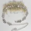 Cinto Versátil de Pelo de Coelho Novo, Cinto Peludo da Moda, Cinto de Cintura Sexy Estilo Europeu e Americano, Larga Decoração para Vestido