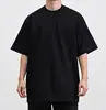 Camiseta de Manga Corta para Hombre, Estilo Americano, Peso Pesado 320g, Algodón Puro de Doble Hilo, Gruesa y No Transparente, Corte Holgado, Base Blanca Sólida