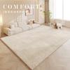 Alfombra de Cachemira Sintética Sala de Estar Alfombra para Sala de Estar Completa Sofá Mesa de Café Estilo Crema Dormitorio Felpudo de Piso Estilo Crema Hogar