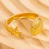 Anillo de Acero Inoxidable con Forma de Estrella de Mar Transfronterizo Simple Concha de Estrella Nicho Joyería de Lujo Ligero Color Dorado 18K Anillo Libre de Color