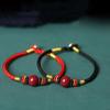Pulseira de Cinábrio Benmingnian 12mm Corda de Mão Feminina Pulseira de Conta Única Areia Dourada Roxa DIY Joia de Presente Masculina e Feminina