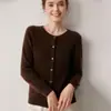 ¡Artículo versátil! Cárdigan básico de cuello redondo 100% cachemira para mujer, suéter corto de cachemira pura, cárdigan de punto, chaqueta pequeña