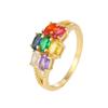 Moda Europeia e Americana Cor Zircon Anel Feminino Luz Luxo All-match Moda Moda Anel Distinto de alta qualidade Fine First Jewelry