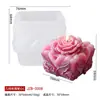 Regalo del Día de San Valentín vela perfumada de rosa cuadrada molde de silicona molde para adorno de flor transfronterizo