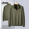Otoño 2024 Nuevo Top de Media Cremallera Moda Simple para Hombre Casual Guapo Ajuste Versátil Sudadera