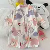 Entity Packing Nube Algodón Verano Nuevo Estilo Pijama para Mujer Delgado Dulce Dibujos Animados Manga Corta Pantalón Corto Conjunto de Ropa para el Hogar
