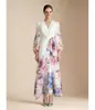 Vestido NATALIYA 2026 Início da Primavera Elegante de Botão Único com Renda Decote V Resistente com Amarração na Cintura Seda-Linho
